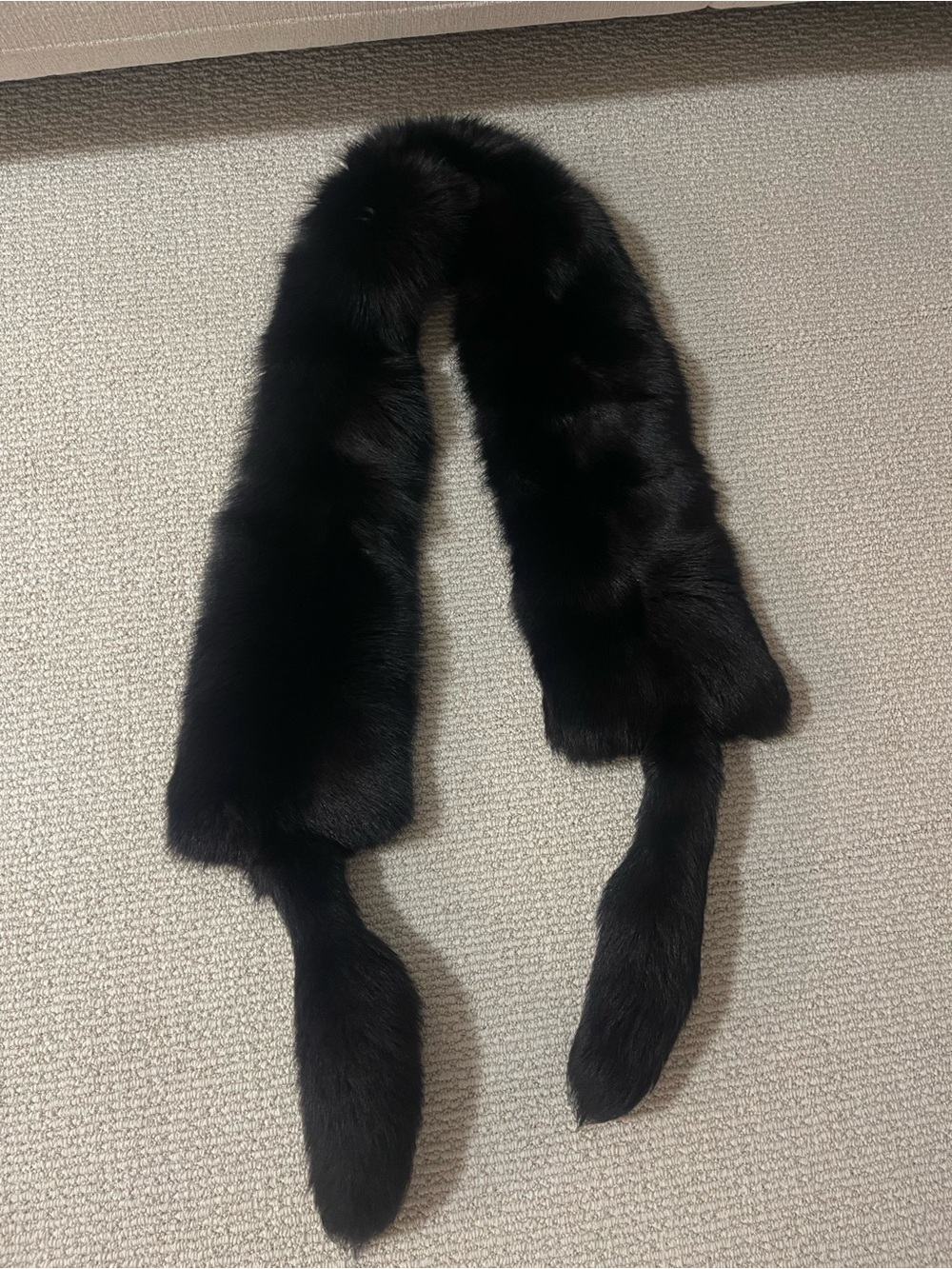 Luxurious Black Fur Wrap Scarf - Women's Elegant Accessory